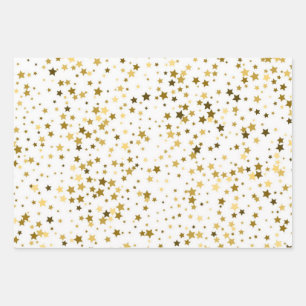 Stars pattern wrapping paper sheets