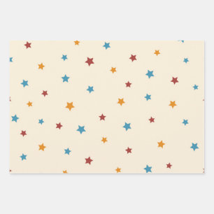 Stars pattern wrapping paper sheets