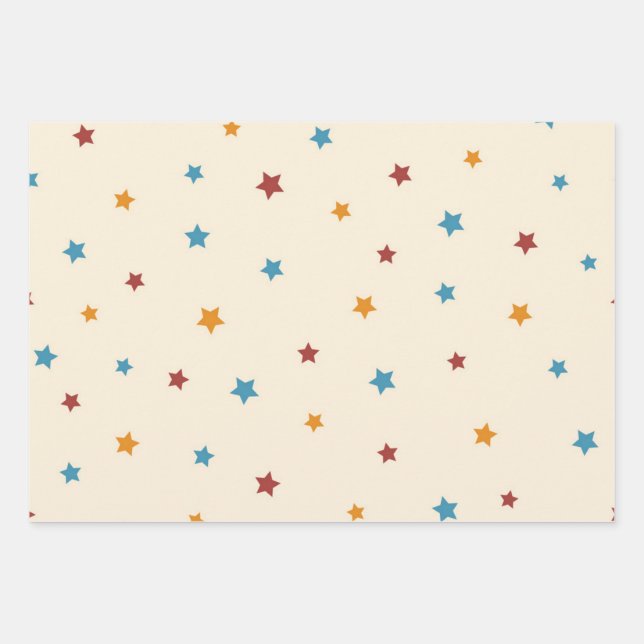Stars pattern wrapping paper sheets (Front)