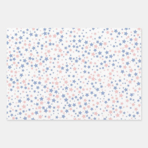 Stars pattern wrapping paper sheets