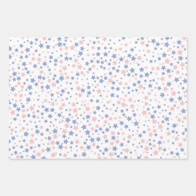 Stars pattern wrapping paper sheets (Front)