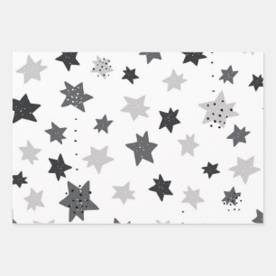 Stars pattern wrapping paper sheets