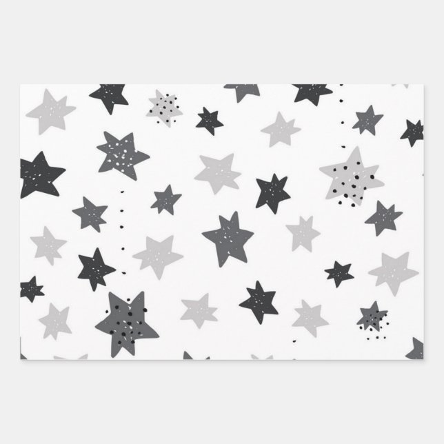 Stars pattern wrapping paper sheets (Front)