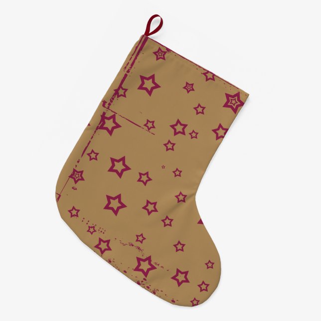 stars patterned large christmas stocking (Front (Hanging))