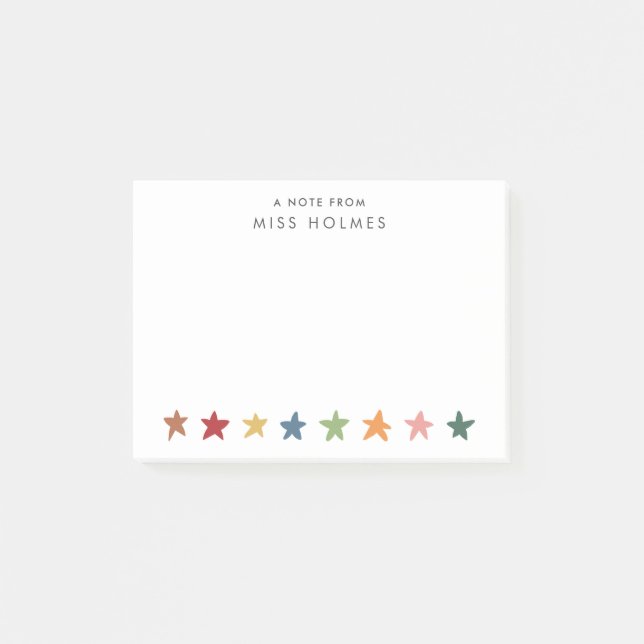 Stars Personalized Teacher Post-it Notes (Front)