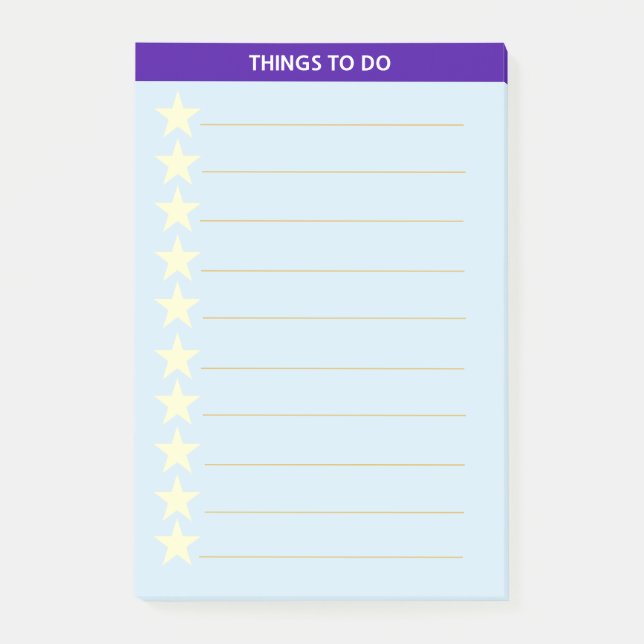 Stars Personalized Things To Do Post-it Notes (Front)
