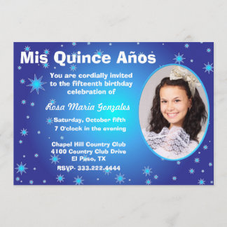 Stars Photo Quinceañera Invitation