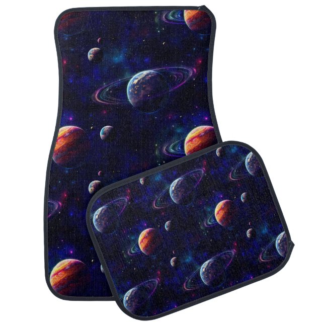 Stars, Planets, Galaxy, Outer space Themed Car Floor Mat (Set)