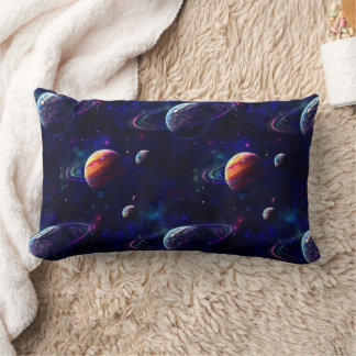 Stars, Planets, Galaxy, Outer space Themed Lumbar Pillow