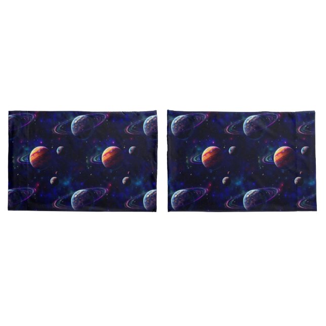 Stars, Planets, Galaxy, Outer space Themed Pillow Case (Back-Set)