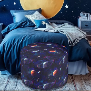 Stars, Planets, Galaxy, Outer space Themed Pouf