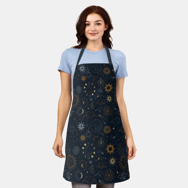 Stars & Planets Pattern Apron (Worn)