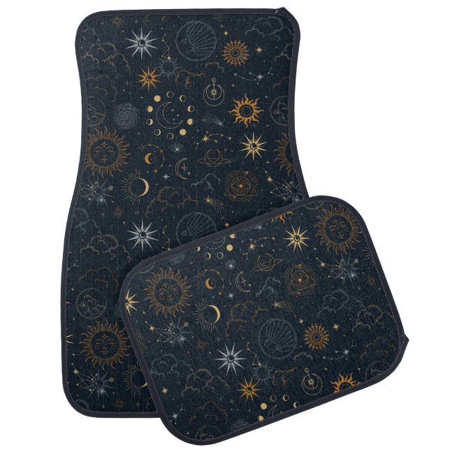 Stars & Planets Pattern Car Floor Mat (Set)