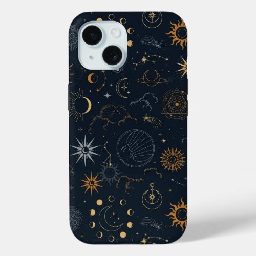 Stars  Planets Pattern iPhone 15 Case