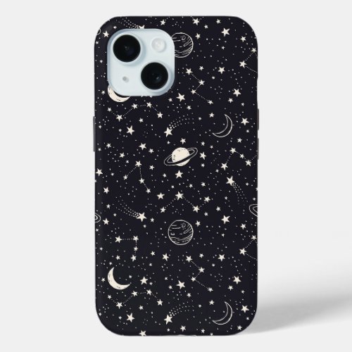 Stars  Planets Pattern iPhone 15 Case