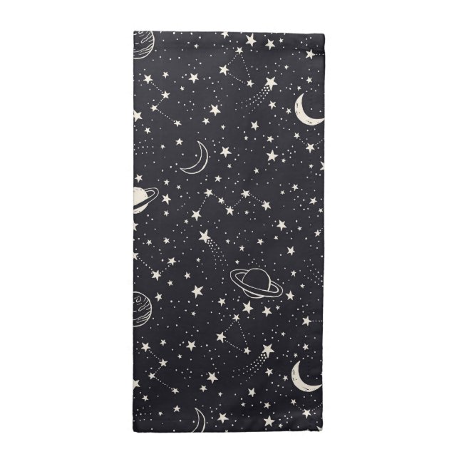 Stars & Planets Pattern Cloth Napkin (Half Fold)