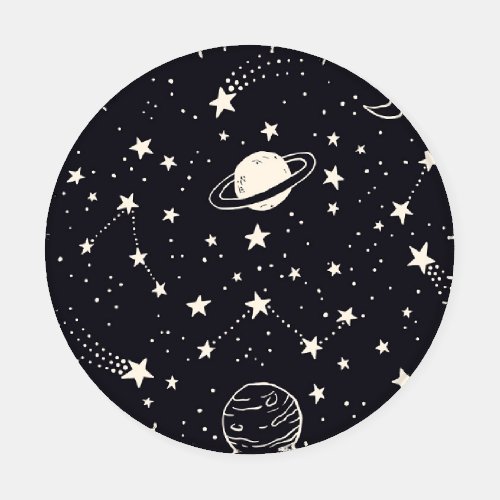 Stars  Planets Pattern Coaster Set