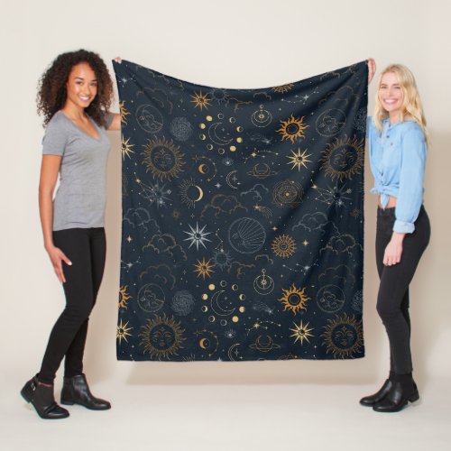 Stars  Planets Pattern Fleece Blanket