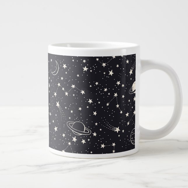 Stars & Planets Pattern Giant Coffee Mug (Right)