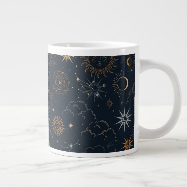 Stars & Planets Pattern Giant Coffee Mug (Right)