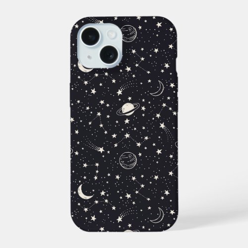 Stars  Planets Pattern iPhone 15 Case