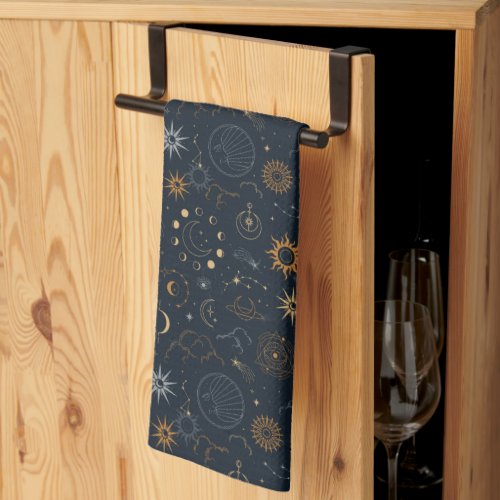 Stars  Planets Pattern Kitchen Towel