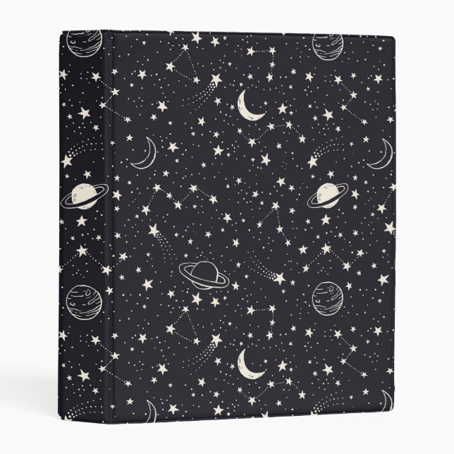 Stars & Planets Pattern Mini Binder (Front/Spine)
