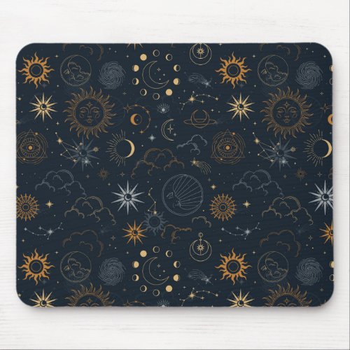 Stars  Planets Pattern Mouse Pad