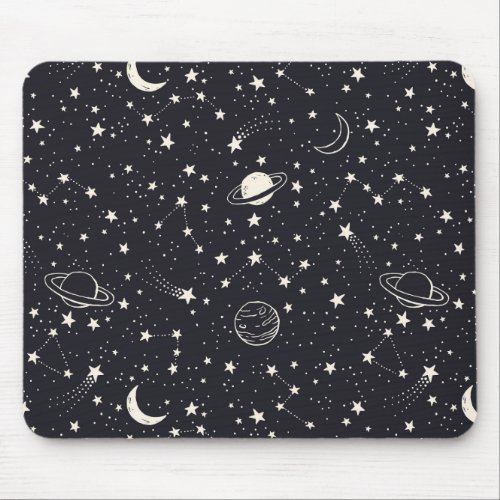 Stars  Planets Pattern Mouse Pad