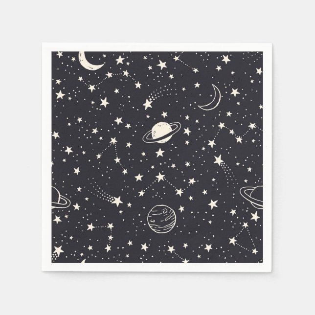 Stars & Planets Pattern Napkins (Front)