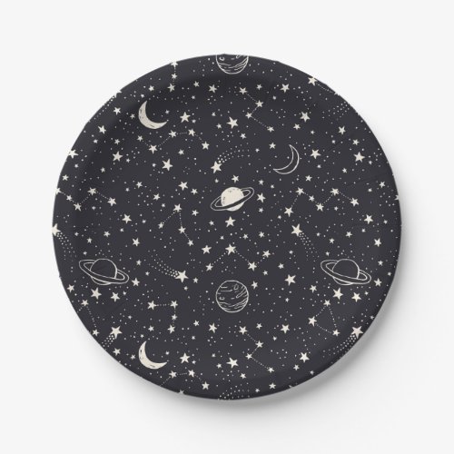 Stars  Planets Pattern Paper Plates