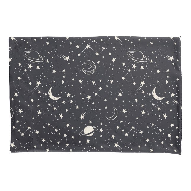 Stars & Planets Pattern Pillow Case (Front-Left)