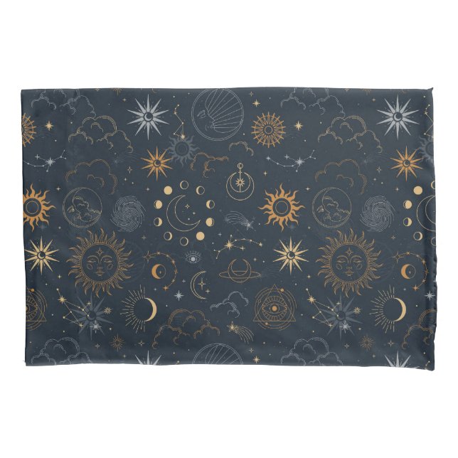 Stars & Planets Pattern Pillow Case (Front-Left)
