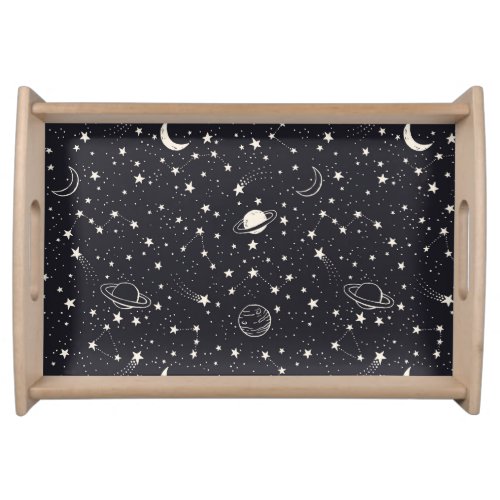 Stars  Planets Pattern Serving Tray