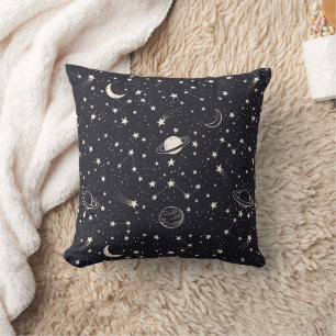 Stars & Planets Pattern Throw Pillow