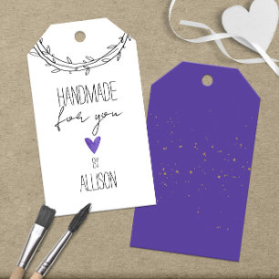 Stars & Purple Heart Handmade For You 🎁 Gift Tags
