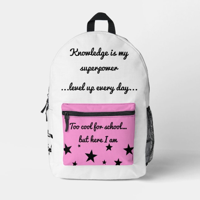 Stars & Quotes School Bag (Front)