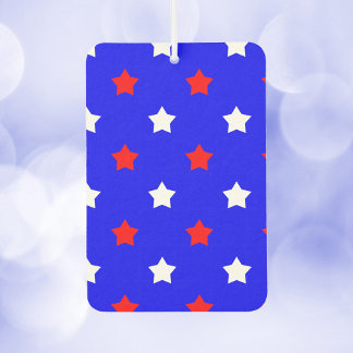 Stars Red and White Pattern Blue Background Air Freshener