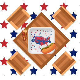 Stars Red White and Blue America Paper Plates