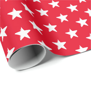 Stars red white pattern patriotic Holidays gift Wrapping Paper
