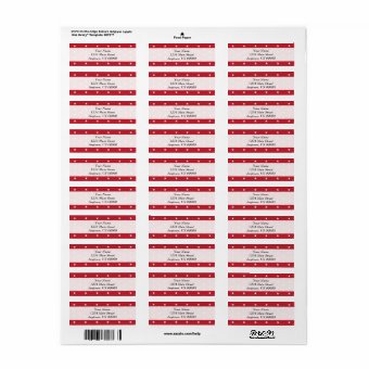 Stars Return Address Labels (Red) | Zazzle