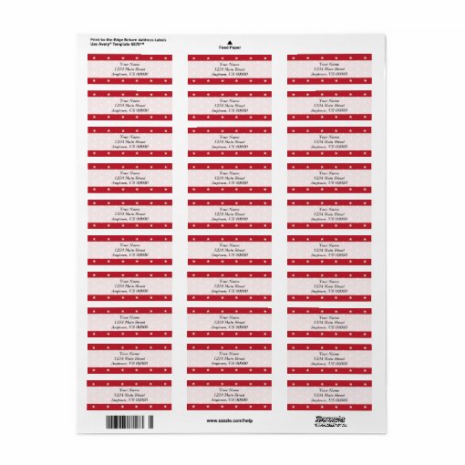 Stars Return Address Labels (Red) | Zazzle