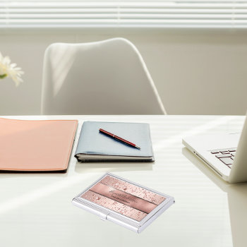 Stars Rose Gold Pink Metallic Elegant Modern Business Card Case by ThunesBiz at Zazzle
