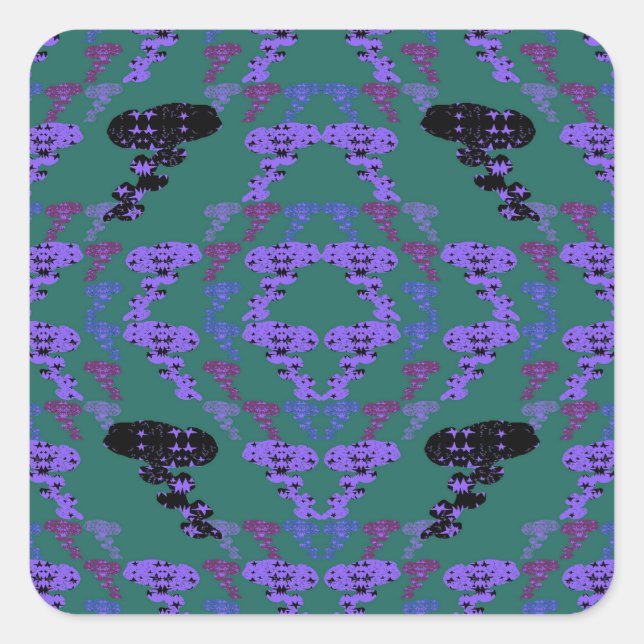 Stars Roses Square Sticker (Front)