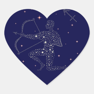 stars sagittarius heart sticker