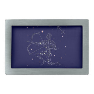 stars sagittarius rectangular belt buckle