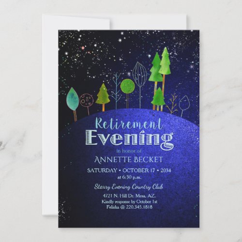 Stars SayStarry Evening Retirement Party Invitation