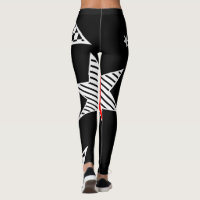 Seamless leggings with ajour pattern in the form of stars