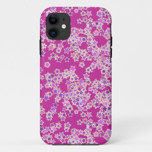 Stars shades of lilac against magenta iPhone 11 case