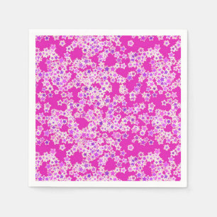 Stars, shades of lilac against magenta napkins